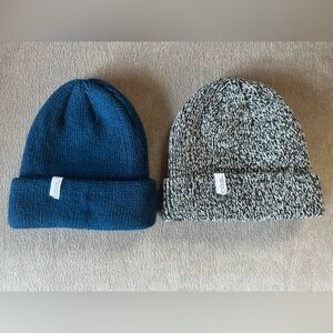 *Two* Coal Frena Thick Knit Cuff Beanies - Blue and Black/White